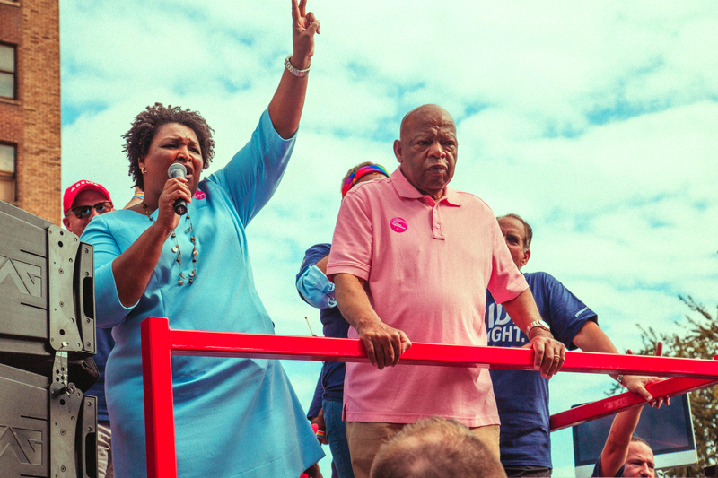 Stacey Abrams with Rep. John Lewis in an undated photo (courtesy of Stacey Abrams for Governor)